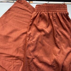 Alison New York Rust Satin Pants